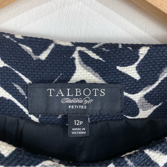 Talbots Petites Printed Pattern Longline Basic Classic Coat Jacket Size 12P - Picture 4 of 6